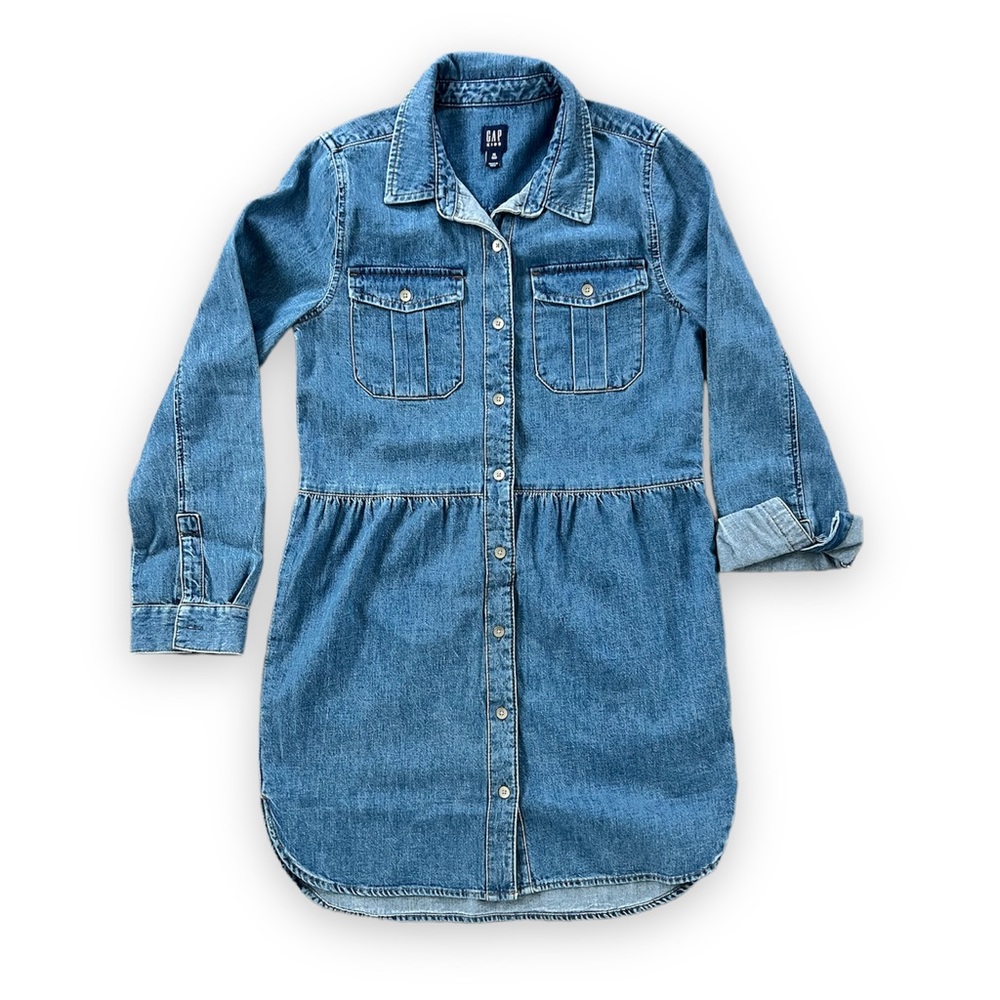 Gap Girls Blue Denim Shirt Dress Size XL